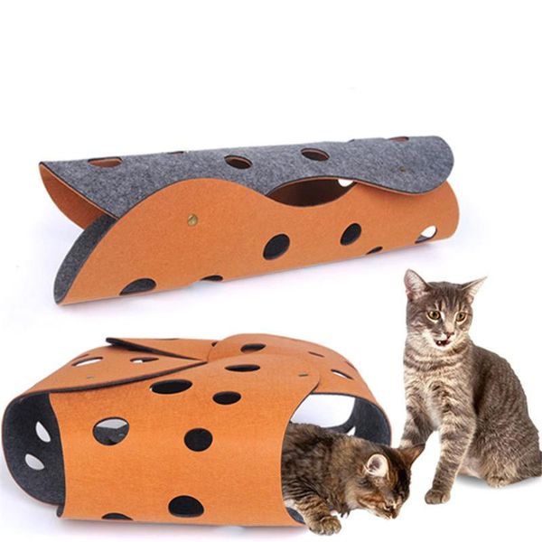 

cat toys play tunnel hiding kitten collapsible mat with multiple tracking holes sleeping bed tube