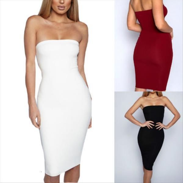 

exquisite soild blouson bodycon sleeveless womens skirt evening party club wear stretch solid strapless, Black