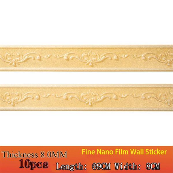 

wallpapers 3d pattern skirting side strips waterproof snd snti-collision self-adhesive foam border diy decorative wall decoration line