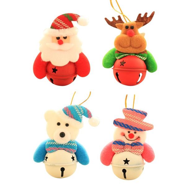 

christmas decorations tree santa claus elk snowman bear ornaments small iron bell home decors xmas gift 2021