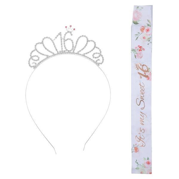 

party hats 1 set girl sash and tiara decorative etiquette belt pography props