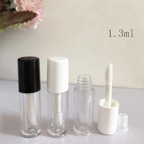 

storage bottles & jars wholesale 1.3ml mini lip gloss tubes diy liquid lipstick container round white lipglos sample lipblam