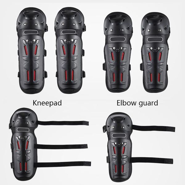 

elbow & knee pads 4pcs/set sport racing motocross motorcycle shin guard protector set, Black;gray