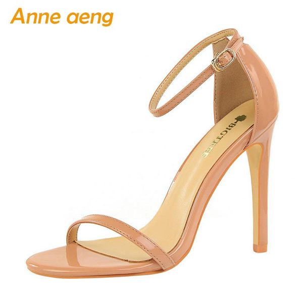 

dress shoes 2021 summer women sandals 11cm high thin heel buckle cover fashion ladies nude heels, Black