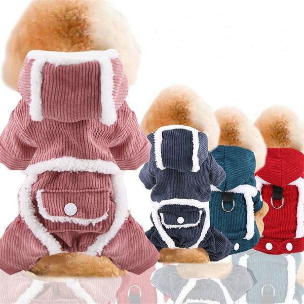 Autunno Inverno Vestiti per cani per cani Addensare Caldo Cappotto per cani da cucciolo Giacca in morbido pile Chihuahua Bulldog francese Abbigliamento Abiti 529 S2