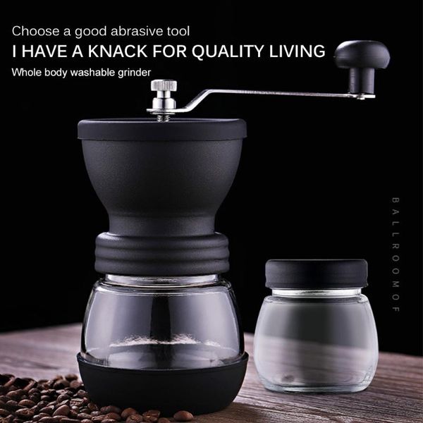 

manual coffee grinders mini bean grinder portable stainless steel hard ceramic burr core home office tool