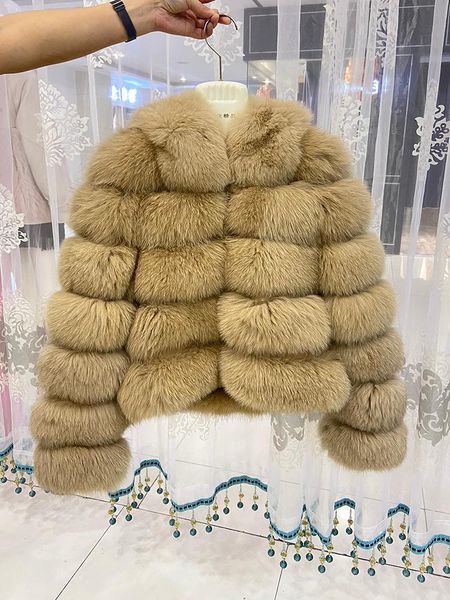 

women's fur & faux women winter warm full pelt fluffy thick natural real coat short hood jackets hoodie jacket, Black
