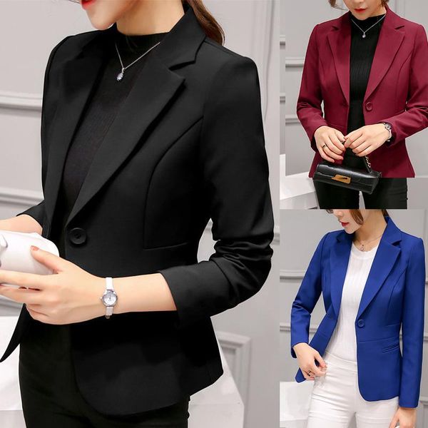 

women's jackets 2021 autumn women jacket overalls office lady slim coat outwear casual clothing black blue pink top, Black;brown