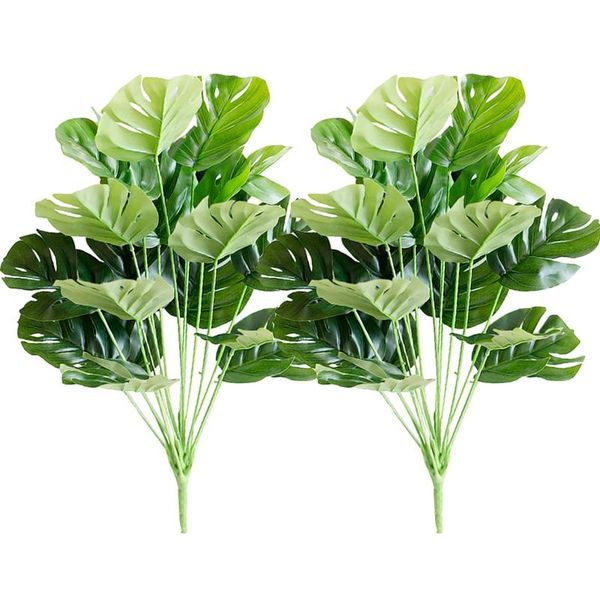 

2 bouquet 18heads artificial tropical palm leaves simulation plants home balcony garden landscape decoration accessories