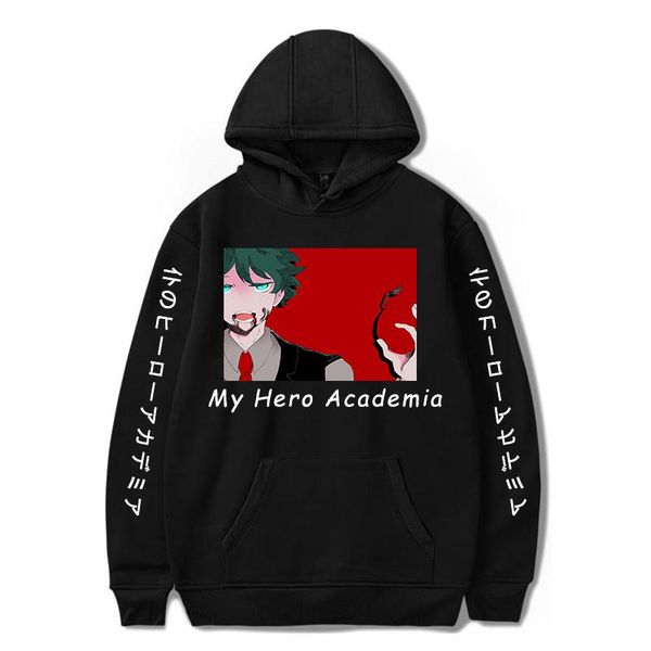 

men's hoodies & sweatshirts my hero academia boy's casual fashion comfortable cool japanese streetwear cartoon male loose hoodie, Black