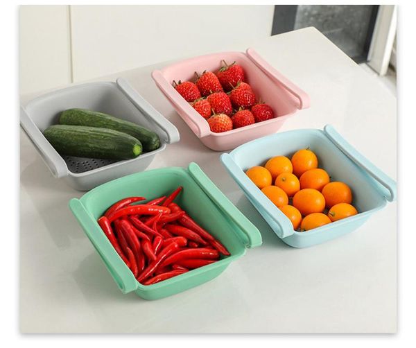 

storage baskets 1pc refrigerator pull-out box sliding design finishing case basket for fresh-keeping compartment