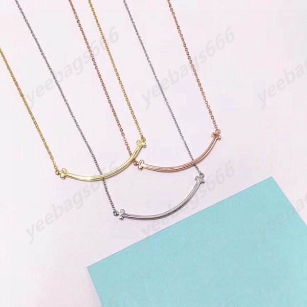 

ladies sterling silver necklace, 925 hardwear chain link, u shape, luxury smiley jewelry