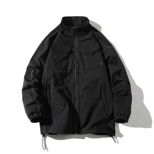 

jacket men 2021 autumn bomber jacket coat fashion casual hip hop streetwear cargo jackets men clothing black s-5xl, Black;brown