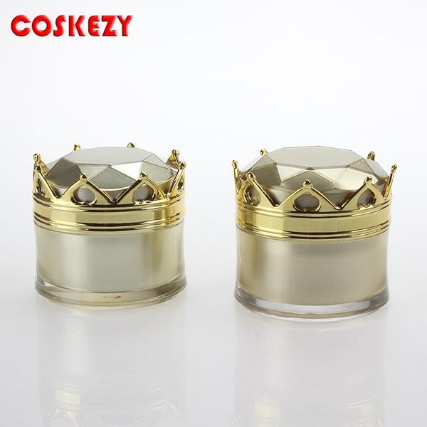 

storage bottles & jars unique design cap 5g imperial crown acrylic cream jar gold aluminum cosmetic container
