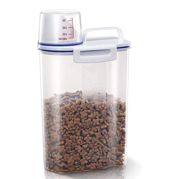 

storage bottles & jars cereal dispenser store box kitchen lid foods rice container portable bucket with measuring cup tank
