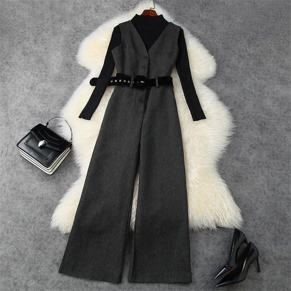 

designer autumn winter office lady outfit 2021 new fashion pullover knitted sweater and long pants suit 2 piece set, White
