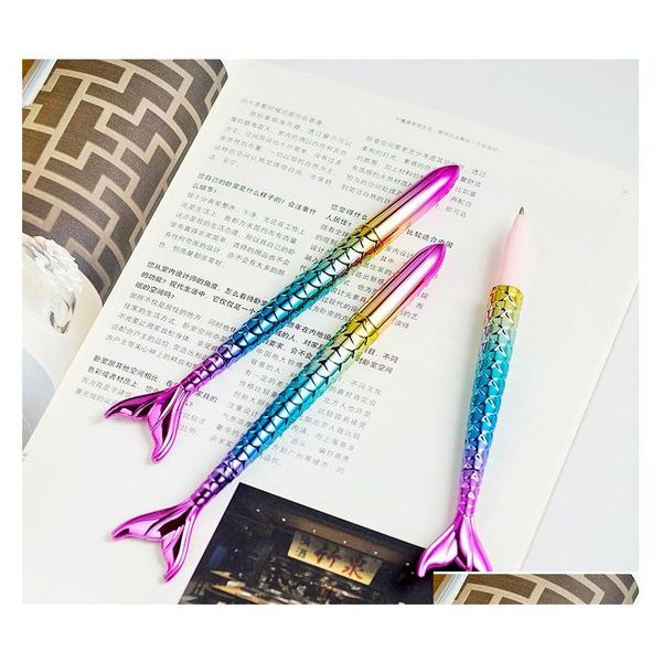 

kawaii ballpoint pen mermaid sea-maid pen cute school office writing supplies fashion girls gift jllied bdetrade, Blue;orange