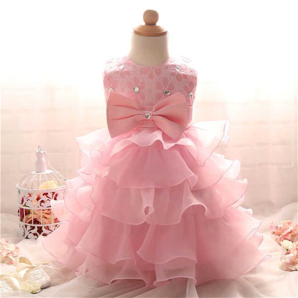 Baby Mädchen Spitze Tutu Blume Prinzessin Kleid Kinder 1 2 Jahre alt Geburtstag Party Ballkleid Kinder Weihnachten Kostüm Kleidung Q0716