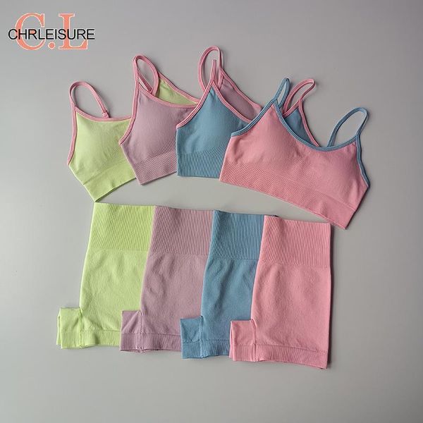 

women's tracksuits chrleisure patchwork women sports shorts suit high waist elastic fitness set casual fashion push up 2 pieces, Gray