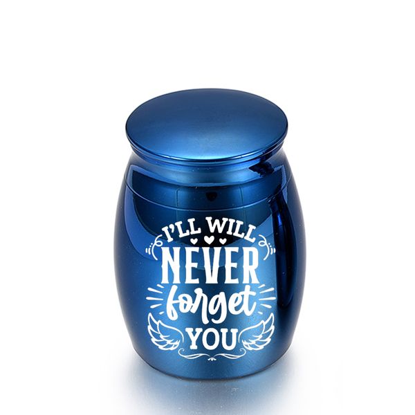 

angel wings pendant aluminum alloy urn pendant in five colors cremation jar cans velvet bag with gift, Silver