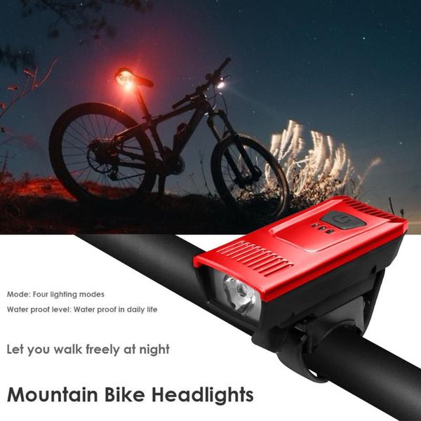 

bike lights usb bicycle front lamp fashion high-quality waterproof rechargeable 55 lumen four mode plastic headlight cycling