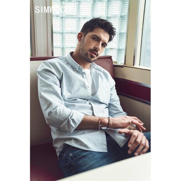 

21s/2 oxford shirts men classical casual shirt single chest pockets 100% cotton spring brand clothing sj110377 210626, White;black