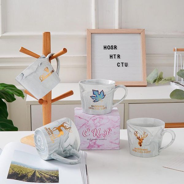 

mugs marbled creative ceramic water cup mug couple coffee milk wedding gift tea set