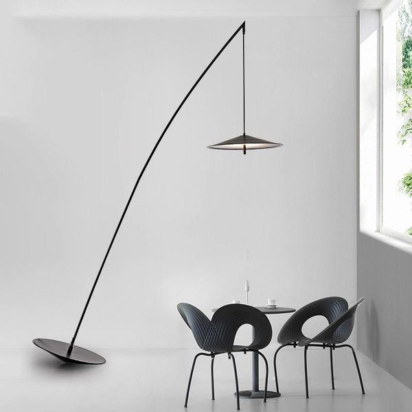 

floor lamps fishing pole lamp creative black metal led lights tumbler light for living bedroom personality corner standing