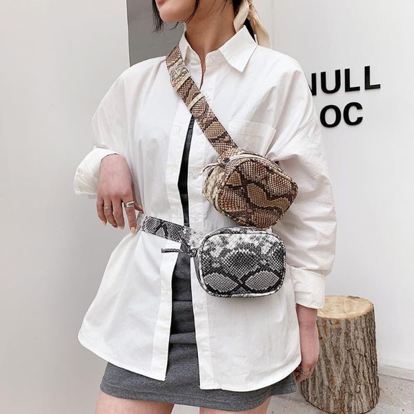 

waist bags pu printing crossbody chest bag women vintage zipper mini handbag packs casual for phone girl