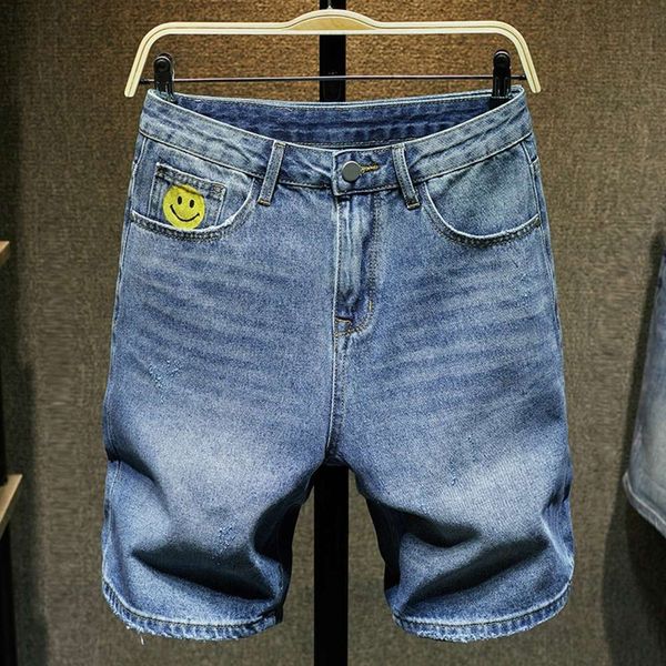 

summer jeans shorts men's casual youth versatile capris handsome horse pants fashionwinter, Blue