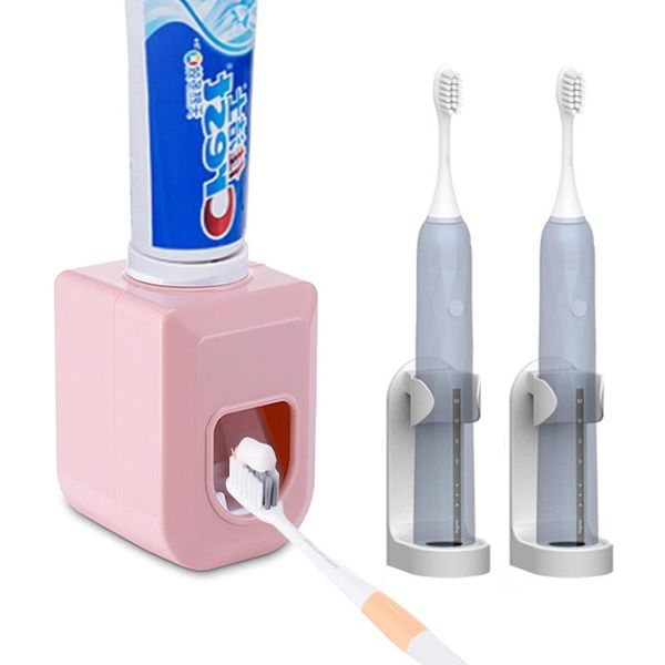 

toothbrush holders toothpaste squeezer electric holder wall mount bathroom automatic dispenser accessories set