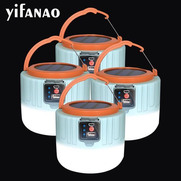 

dropshipping 8000lumens solar usb rechargeable worklamp led camping light portable lanterns market lamp emergency repair lights