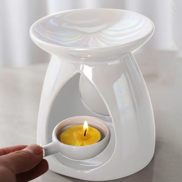 

fragrance lamps ceramic oil burner aroma diffuser home living room bedroom candle holder hollow stove