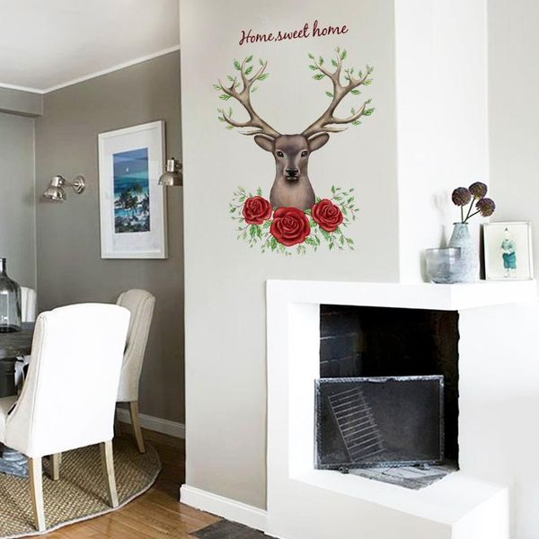 

wall stickers cartoon deer sticker home decor decoration for living room bedroom art mural drop