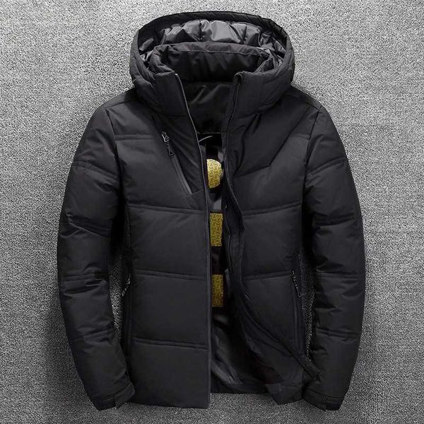 

white duck down winter donsjack men fat snow jas overjas windbreaker hooded parkasalable, Black