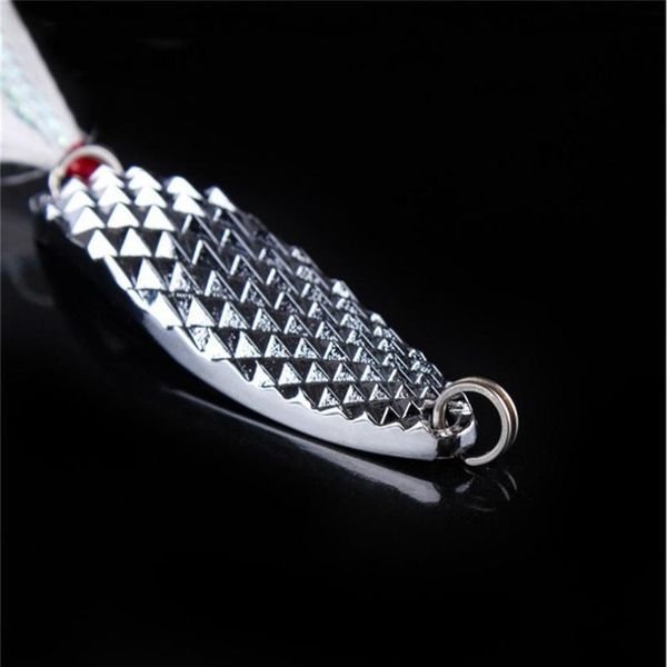 

1pcs metal spoon fishing lure 7g 10g 15g 20g silver gold sequins with feather treble hook artificial hard bait fishin jllosf