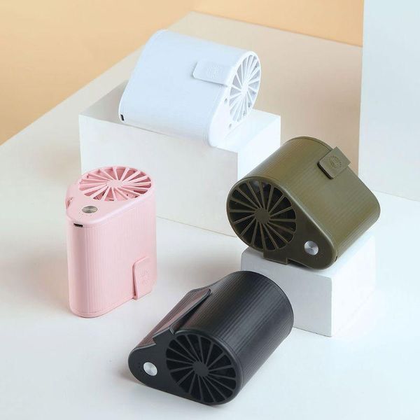 Favore di partito Regalo carino per gli amici Ventilatore portatile USB Mini sport ricaricabile a mani libere Montato in vita 3 velocità regolabile