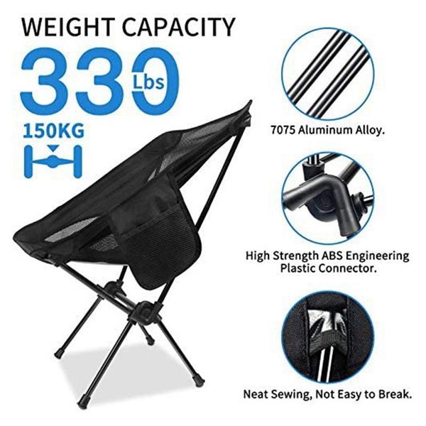 

camp furniture mlgb camping chair ultralight folding chairs heavy duty 150kg capacity compact portable outdoor with carry bag