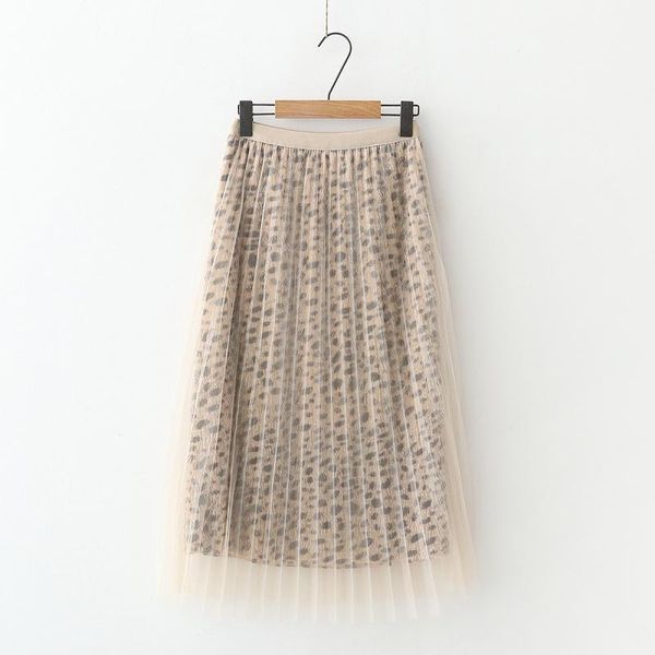 

skirts chic leopard print patchwork mesh pleated skirt saia mori girl, Black