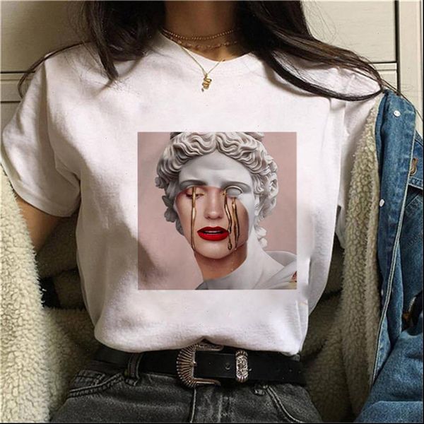 

women t shirts kawaii cartoon print female tee short sleeve summer harajuku graphic femme t shirts, White