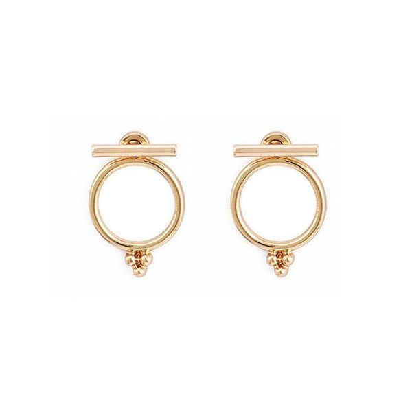 

stud gold color big hoop earring exquisite round circle earrings women personality ear jewelry european style, Golden;silver