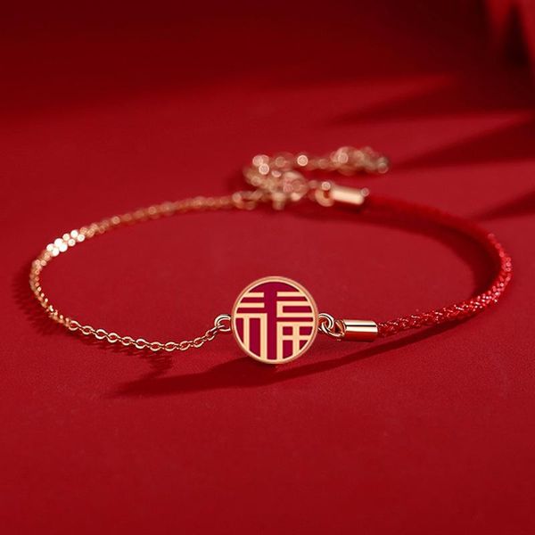 

link, chain chinese style festive red rope bracelet fashion the listing year series woven simple time limited, Black