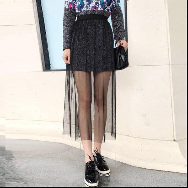 

women spring summer mesh white skirt casual vintage high waist see through lace hollow out a line bodycon black skirt 141