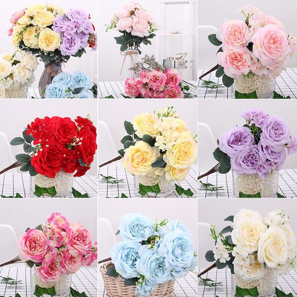 

decorative flowers & wreaths artificial simulation peony bouquet party silk fake flower home decor mariage wedding supplies