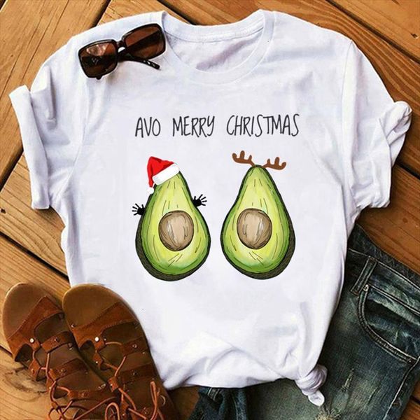 

cute avocado merry christmas men t shirts printed and womens fashion women tee female year clothes xmas costume, White;black