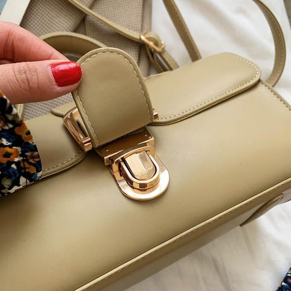 

shoulder bags lady bag leather handbag boston gray 2021 fashion elegant messenger shopping retro