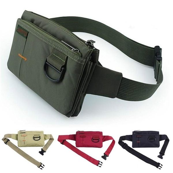 

waist bags men women nylon 4 pockets waterproof packs fashion male wear resistant black fanny pack messenger shoulder bag