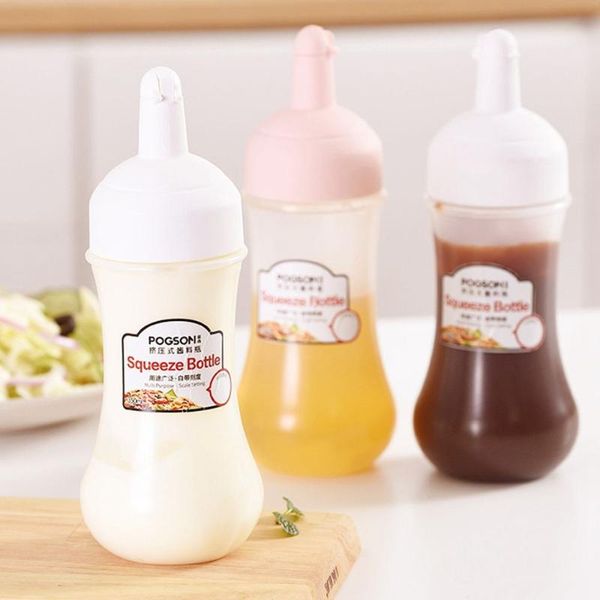 

storage bottles & jars 350ml condiment squeeze bottle sauce squirt for kitchen salad dressing container food dispenser oil ketchup griddle