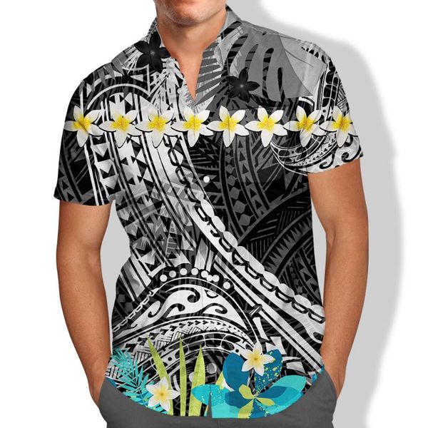 

men's casual shirts 2021 polynesian pocket short sleeve shirt mensamoan summer samoan clothes viking wear high quality, White;black