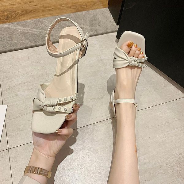 

fashion womens shoes 2021 all-match roman sandals block heels buckle strap espadrilles platform suit female beige luxury comfort, Black